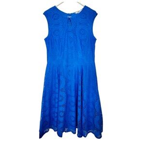 Wisp Blue Lace Fit Flare Sleeveless Dress Women’s Size 14